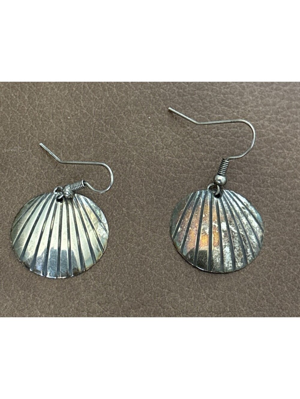 Vintage Sterling Silver Seashell Earrings by TKL